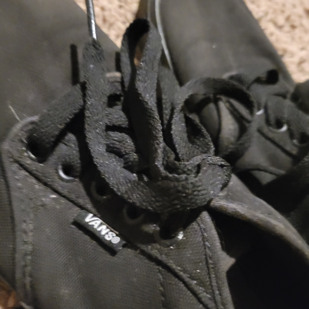 Mens VANS Canvas Shoes Black Size 8.5 - Picture 6 of 15